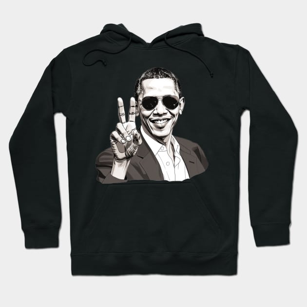 Barack Obama throwing up the peace sign Hoodie by UrbanLifeApparel